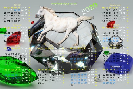 Pferdepension Jahreskalender 2020